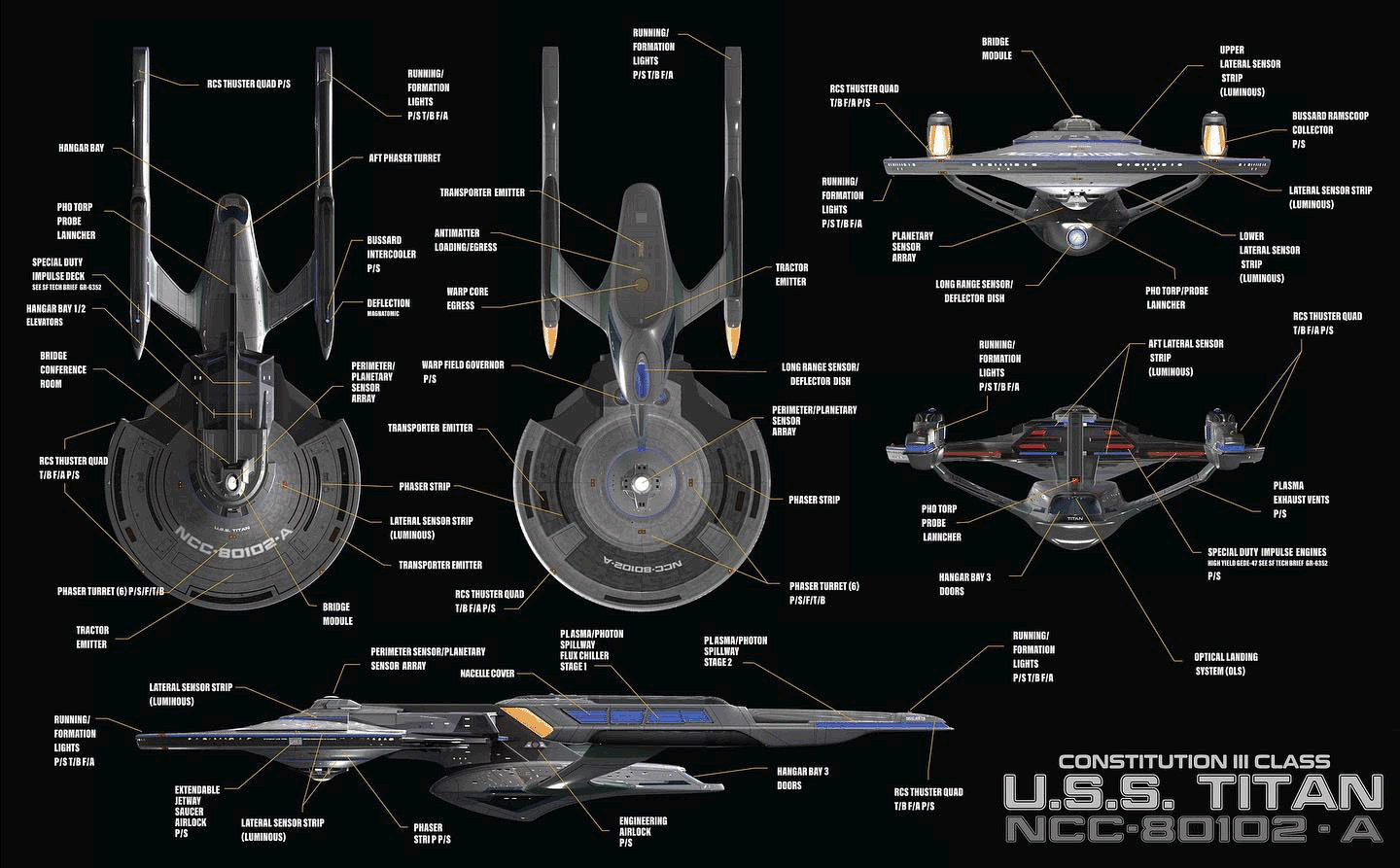 Dettagli della Titan-A, tipica nave di Classe Constitution IIIP37